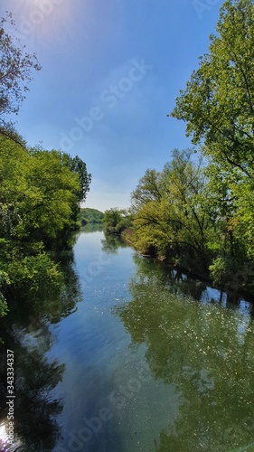 river lippe in the forest in Ruhrgebiet germany