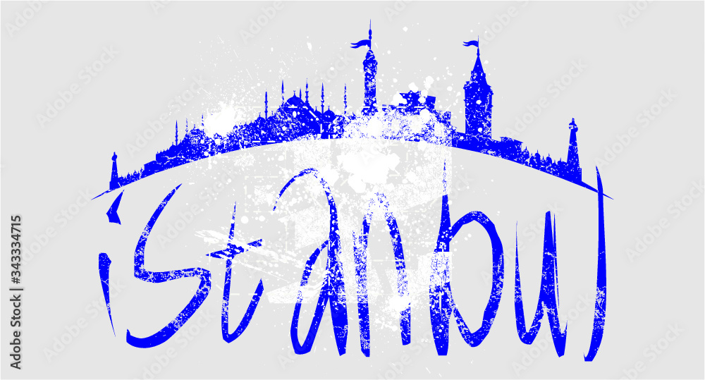Obraz premium istanbul city print and embroidery graphic design vector art