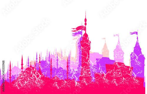 istanbul city print and embroidery graphic design vector art