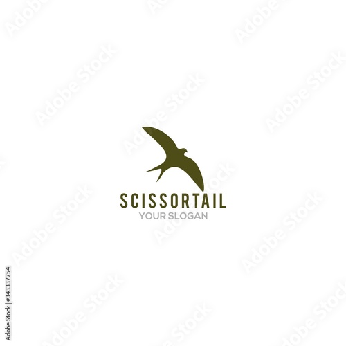 Simple Scissortail Logo Design Vector