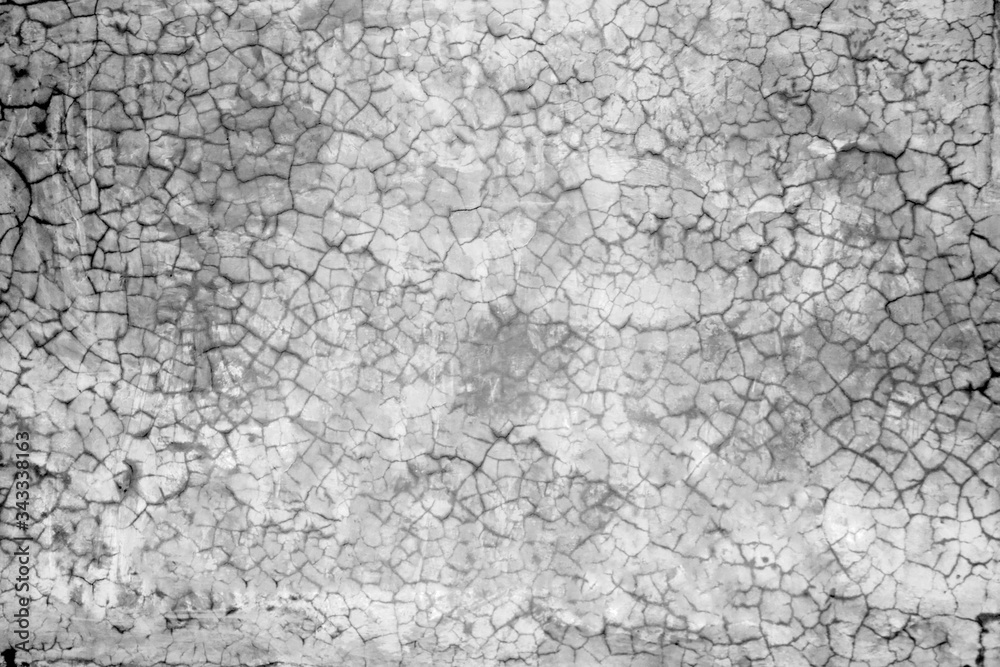 black and white cracked cement background