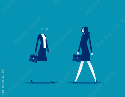Business person with hide and empty suit