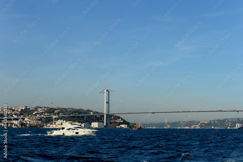 July 15 Martyrs Bridge over the Bosphorus Strait in Istanbul