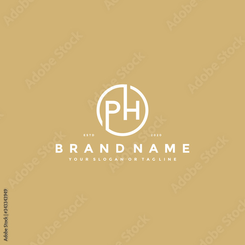 letter PH logo design vector