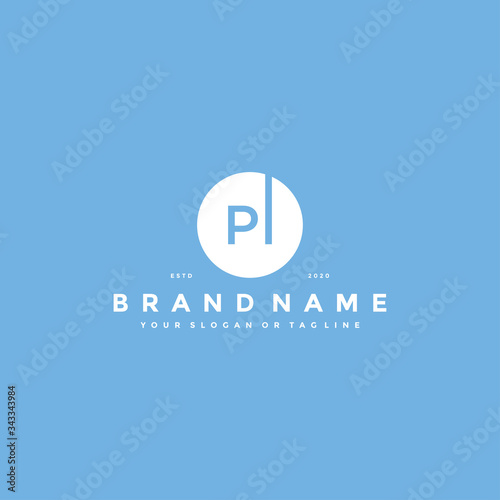 letter PI logo design vector