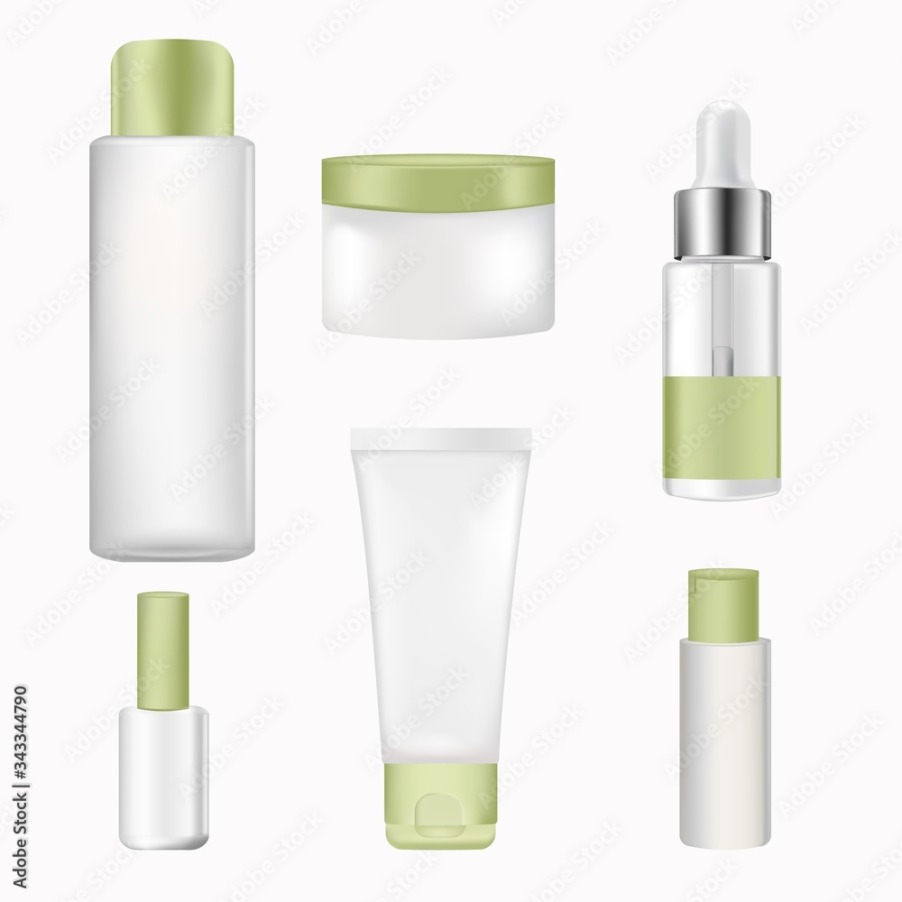 Cosmetic packaging mock up set, vector isolated illustration Cosmetic packaging mock up set, vector isolated illustration
