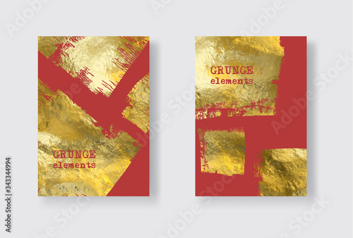 Vector Red and Gold Design Templates set