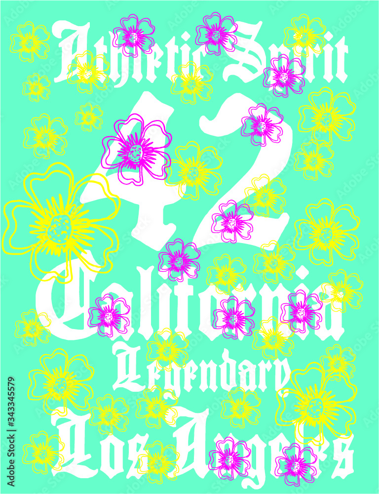 Fototapeta premium California flower graphic design vector art