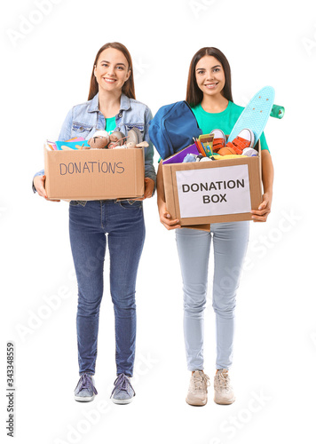 Volunteers with donations f...