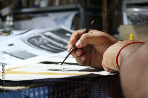 Wallpaper Mural close up of hand writing on paper Torontodigital.ca