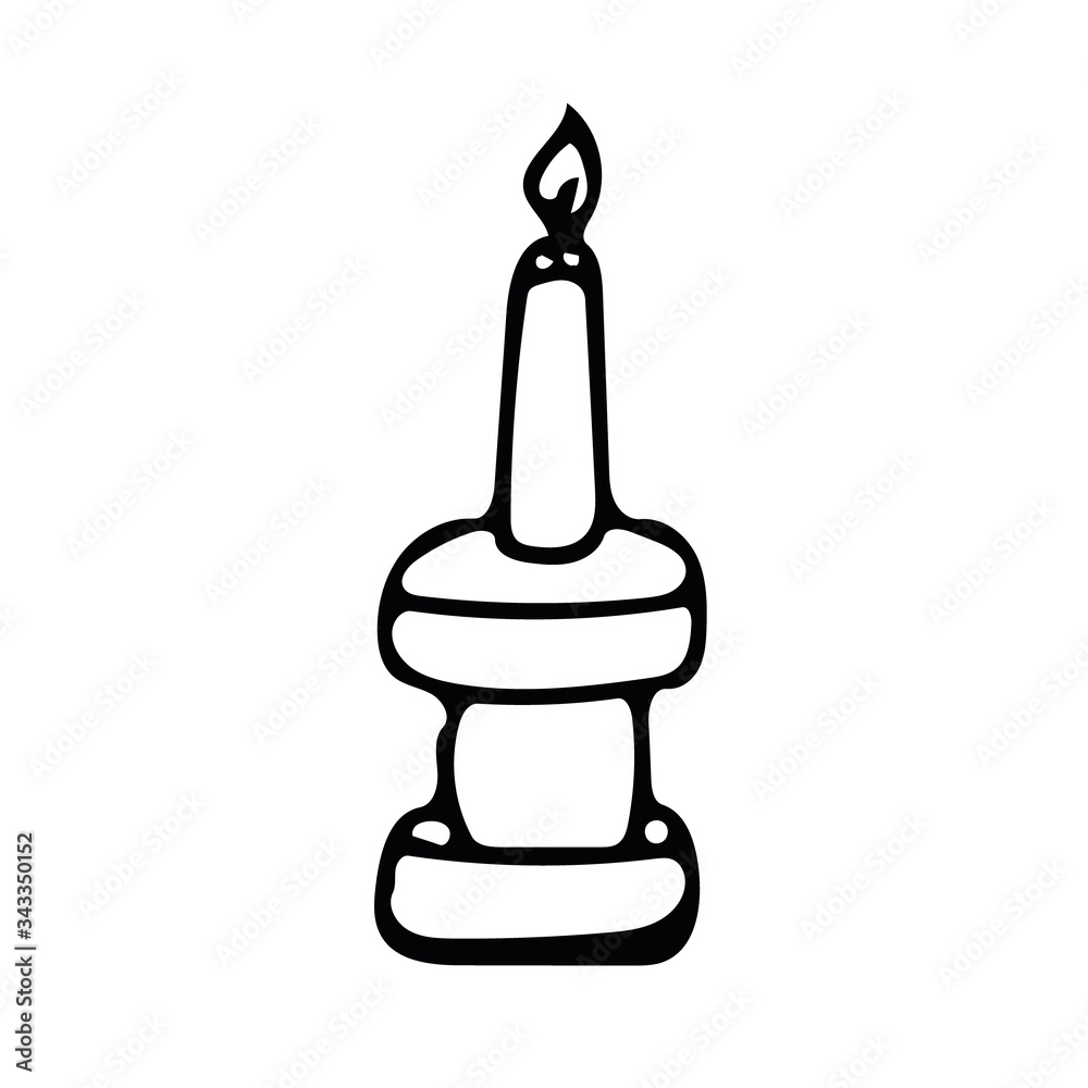 candle in a candlestick hand drawn in doodle style. single element vector scandinavian hygge monochrome minimalism simple. cozy home, interior. design icon, card, sticker poster candle in a candlestick hand drawn in doodle style. single element vector scandinavian hygge monochrome minimalism simple. cozy home, interior. design icon, card, sticker poster