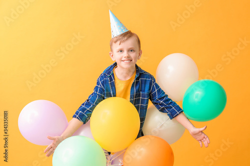Cute little boy celebrating...