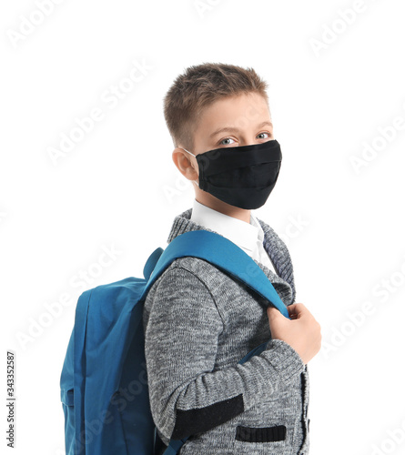 Little schoolboy wearing pr...