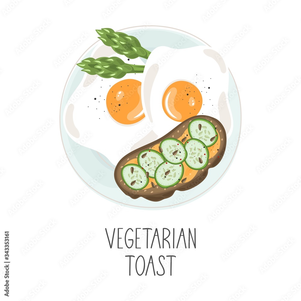 Vegetarian toast. Fresh bread. Healthy and healthy food. vegan products. Hand-drawn vector illustration. Vegetarian toast. Fresh bread. Healthy and healthy food. vegan products. Hand-drawn vector illustration.
