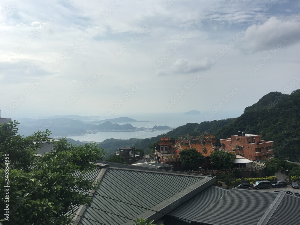 台湾　九份　自然　山