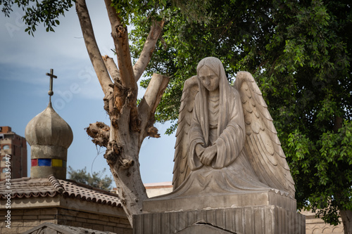 Angel sculpture in St. Mary graveyard, Cairo Coptic neighborhood