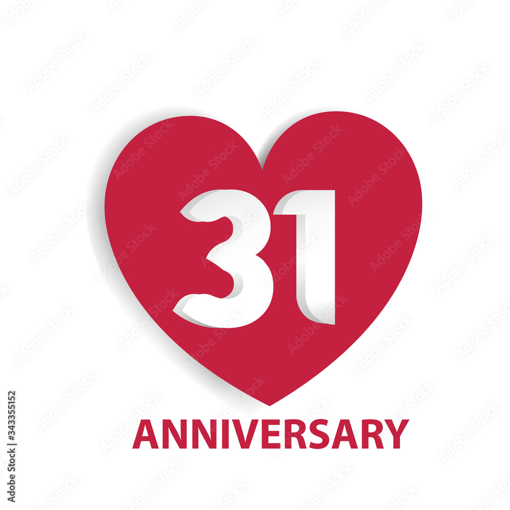 31 Years Anniversary Logo Celebration With Love