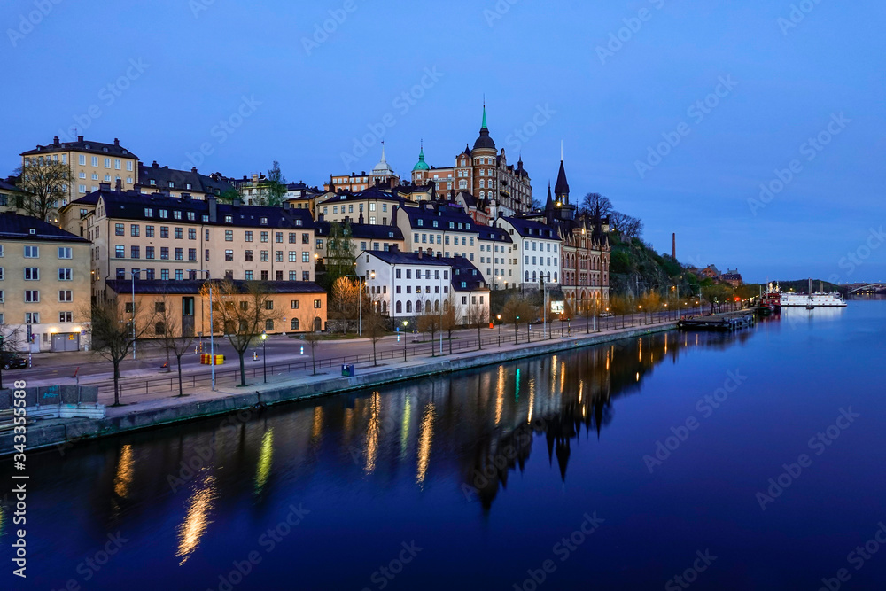 Stockholm, Sweden Mariaberget at dawn on the island of Sodermalm Stockholm, Sweden Mariaberget at dawn on the island of Sodermalm