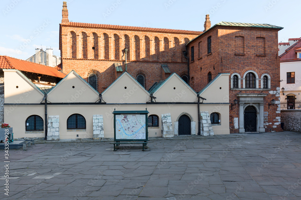 15th century Old Synagogue in Jewish quarter on Szeroka Street, Krakow, Poland