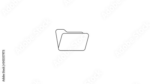 Black Document folder icon isolated on white background