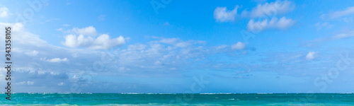 Cloudy sky over Caribbean Sea  natural panorama