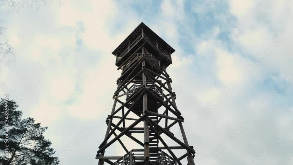 Watchtower at Dubkalnu Karjers Latvia tilt up shot Watchtower at Dubkalnu Karjers Latvia tilt up shot