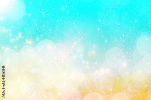 Summer Holiday Concept: Abstract Blurred Light Beach with Autumn Sky Sky Background
