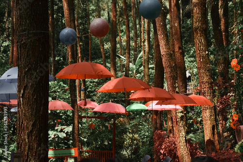 red and yellow umbrella