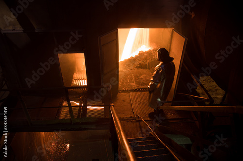 Copper smelting at a metallurgical plant