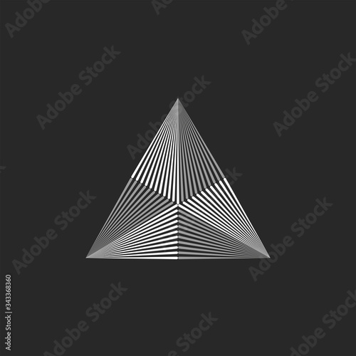 Triangle logo geometric shape, thin lines hipster monogram emblem, minimal design element, t-shirt fashion print