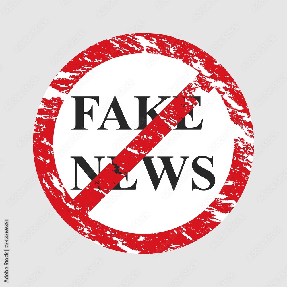 Obraz premium Color red stamp and slogan Fake News.