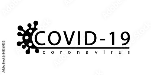 Coronavirus 2019-nCoV infographic icon. Corona virus banner. Logo sign isolated white background. Pathogen respiratory infection. Poster bacteria pandemic. Corona-virus infection. Vector illustration