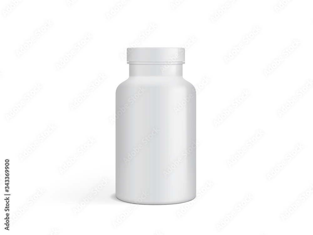 white plastic blank packaging medicine jar vector mock up white plastic blank packaging medicine jar vector mock up