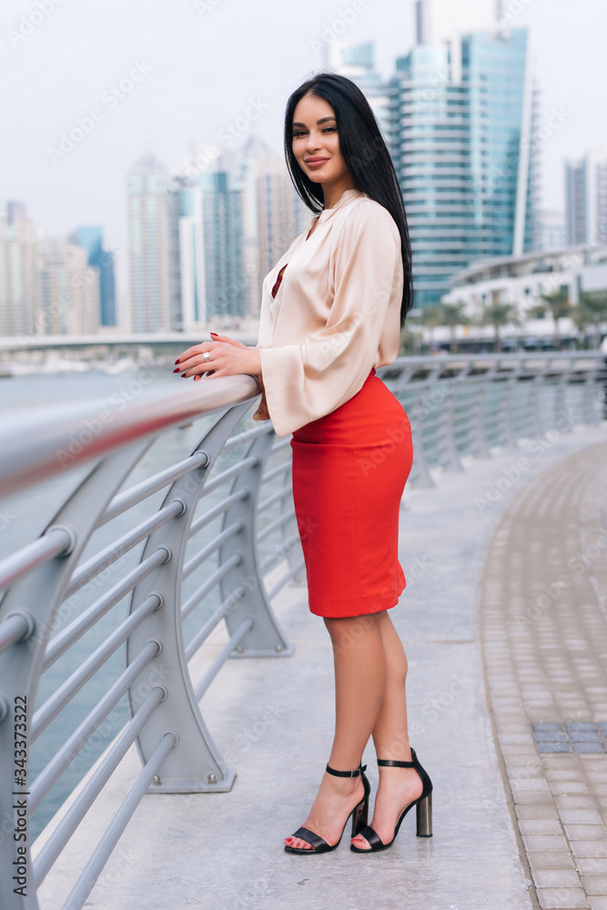 Portrait of a confident businesswoman on broadwalk in a city
