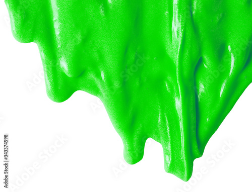 Green slime is isolated on a white background.