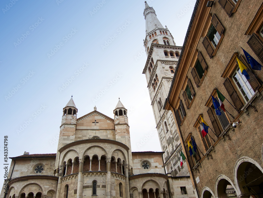 The cathedral of Modena with Ghirlandina bell tower. Italy 
