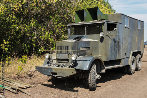 Old german World War II truck Krupp L3H163 in a field