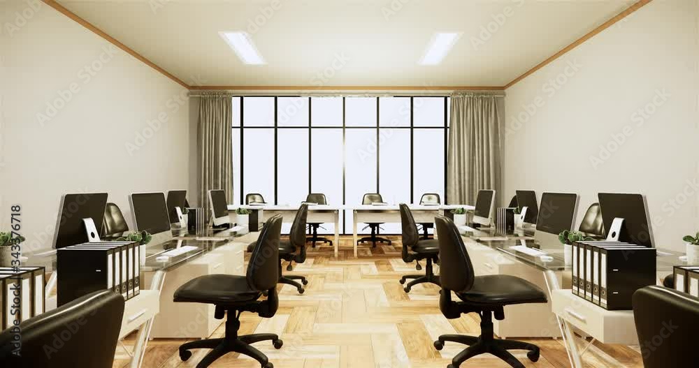 Mock up office room interior. 3D rendering Mock up office room interior. 3D rendering