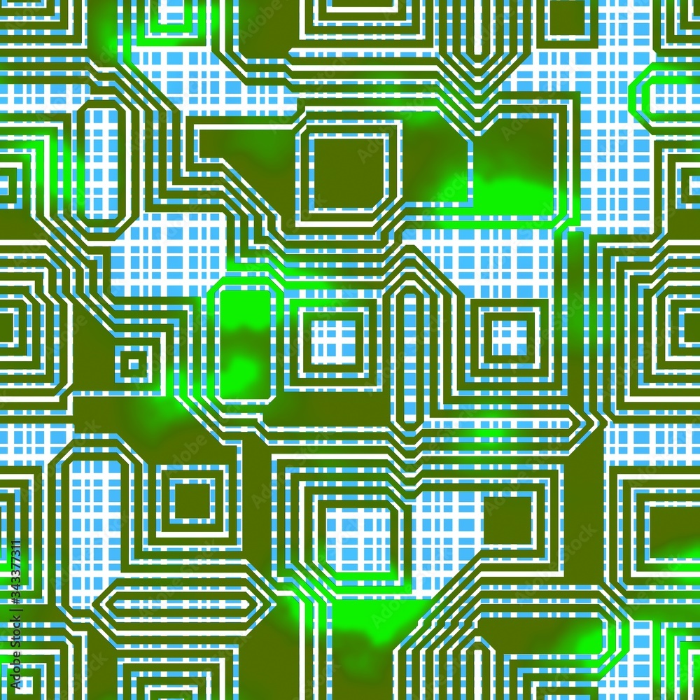 Circuit seamless pattern tile illustration