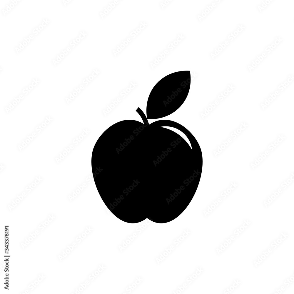 Black Apple icon, modern minimal flat design style Black Apple icon, modern minimal flat design style