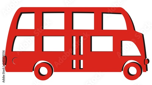 bus passenger, red and black vector icon