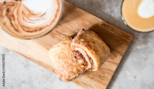 Rugelach biscuits with coffee