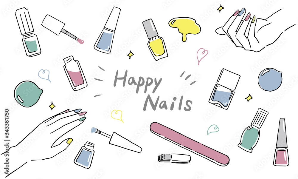 かわいいネイルアイテムのイラスト Stock Vector Adobe Stock