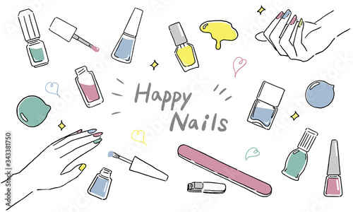 かわいいネイルアイテムのイラスト