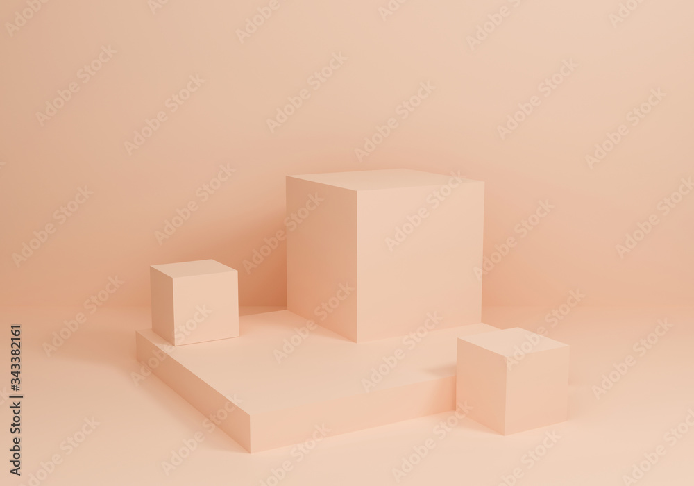 3d rendering for product on website. Abstract cosmetics background texture with geometric shape. Minimal mockup with beige display podium scene. Empty showcase for advertising banner. 3d rendering for product on website. Abstract cosmetics background texture with geometric shape. Minimal mockup with beige display podium scene. Empty showcase for advertising banner.