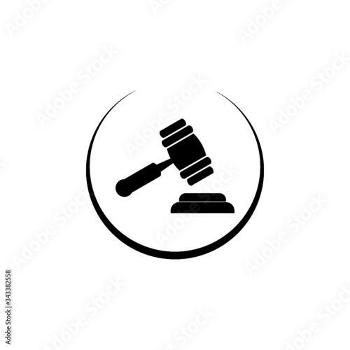 Judge or auction gavel icon isolated on white background