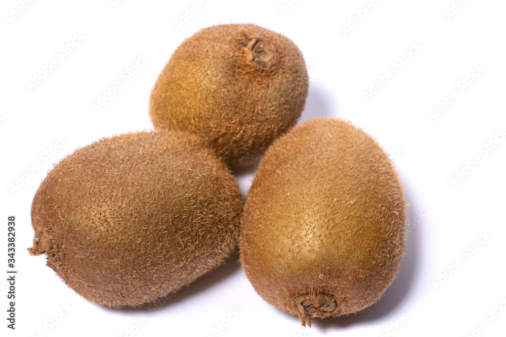 Kiwi fruit close-up on a white background