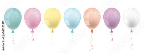 Pastel Balloons Set White Header