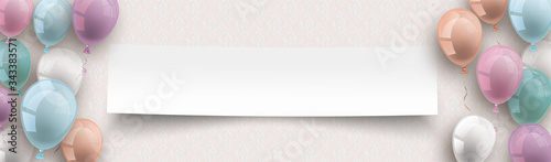 Long Noble Paper Banner Ornaments Centre Pastel Balloons