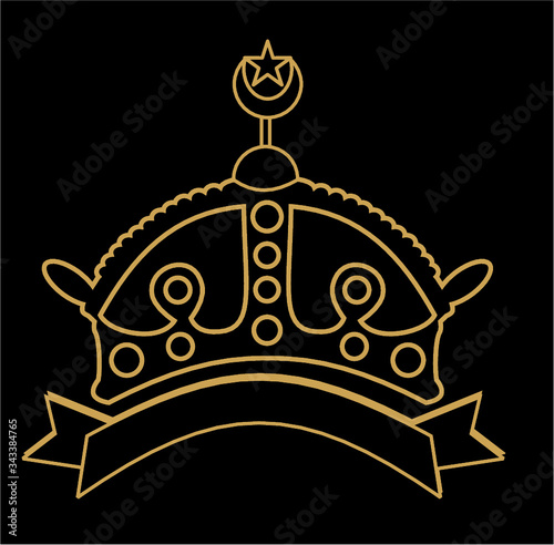 Royal crest print embroidery graphic design vector art